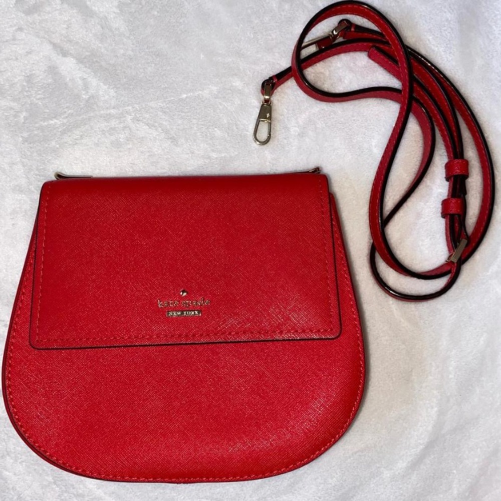 Red Kate Spade Saddle Purse m